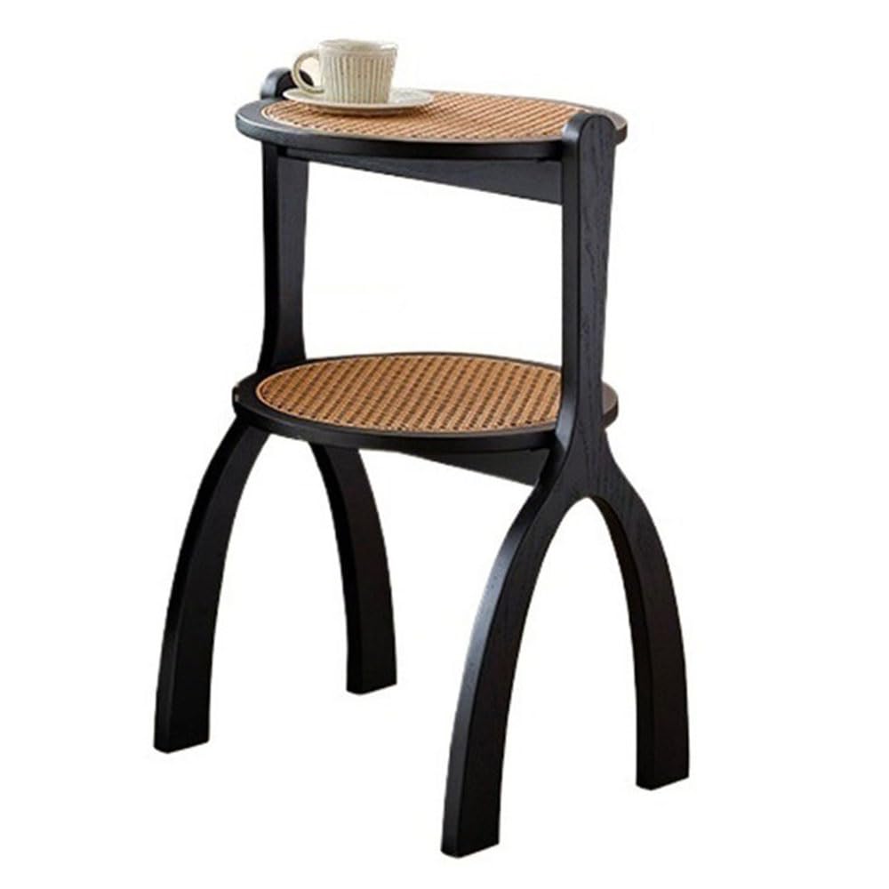 ZTHYSHOZ Coffee Table Retro Wooden Sofa Side Table Mini Round Corner Coffee Living Room Dining Balcony