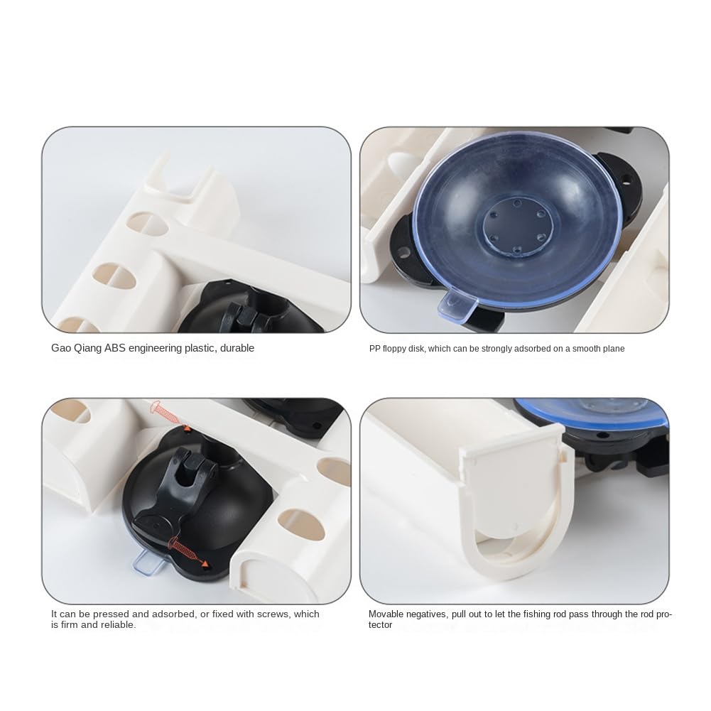 Support Ventouse Pour Canne à Pêche - Fixation Rapide Sur Bateau, Voiture, Caisse - Drainage Intégré, Portable