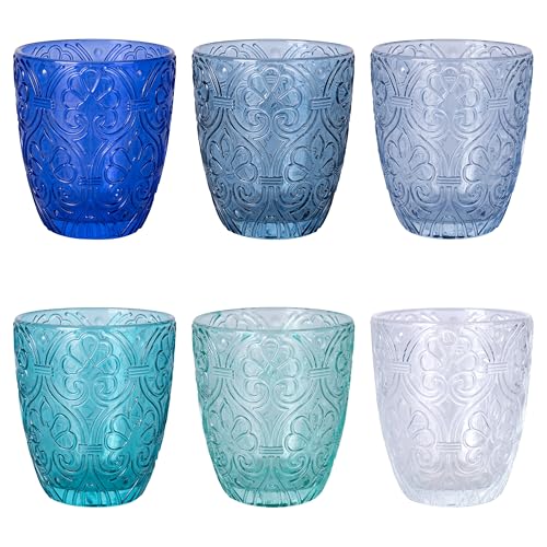 Villa d'Este Home Tivoli 1996 Lot de 6 verres à eau 300 ml en verre, Grenade Ocean