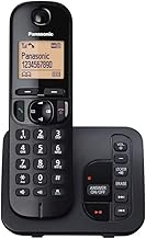 Panasonic KX-TGC220EB DECT Cordless Phone with Answering Machine, 1.6 Inch Easy-to-Read Backlit Display, Nuisance Call Blocker, Hands-Free Speakerphone, ECO Mode - Black, Single Handset Pack