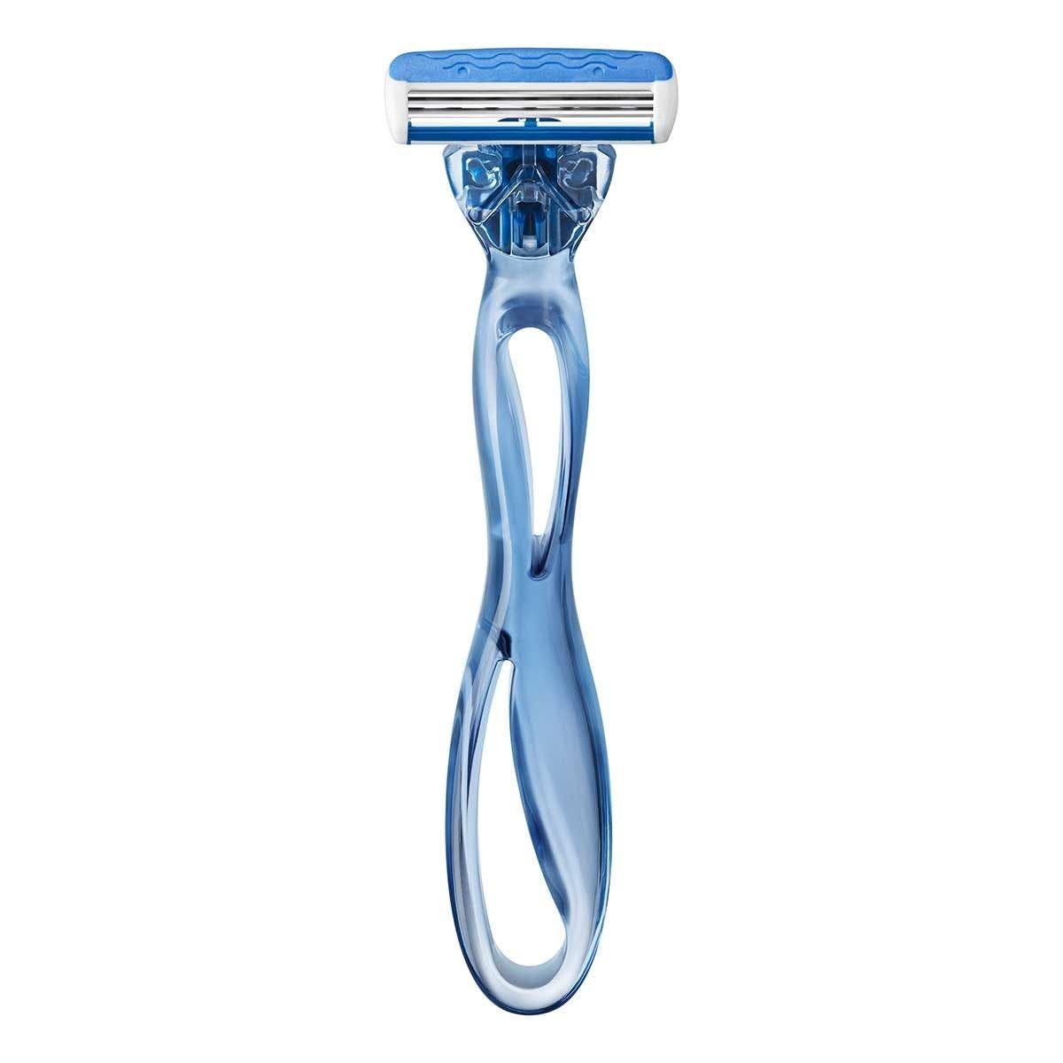 BIC Soleil Click 3 Women's Razor with 4 Refill Cartridges Triple-Blade Shaver with Lubricating Strip & Pivoting Head for Smooth, Close Leg & Body Shaving Handle + Refills