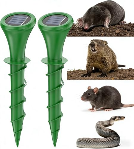 #Commissioniguadagnate<br>Dissuasori per Topi 2 Pezzi Repellente Ultrasuoni per Talpe da Esternocon Luce Solare e Impermeabile Dissuasori per Scoiattolo Ratti e Serpenti