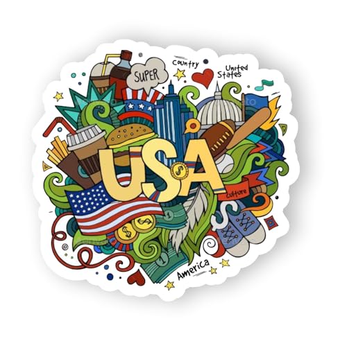 Image of USA Acrylic Fridge Magnet - UV Textured Printed, Stylish Multicolor Magnet for Fridge, Wardrobe & Metal Surfaces, Pack of 1 (USA)