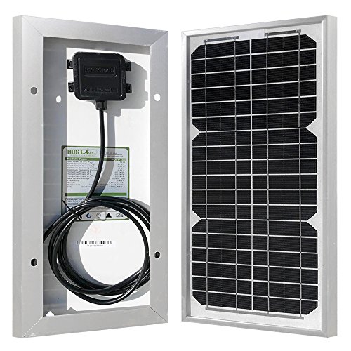 HQST 10 Watts 12 Volts Monocrystalline Solar Panel with MC4 Connectors for DC 12V Battery Charging and Any Other Off Grid Applications