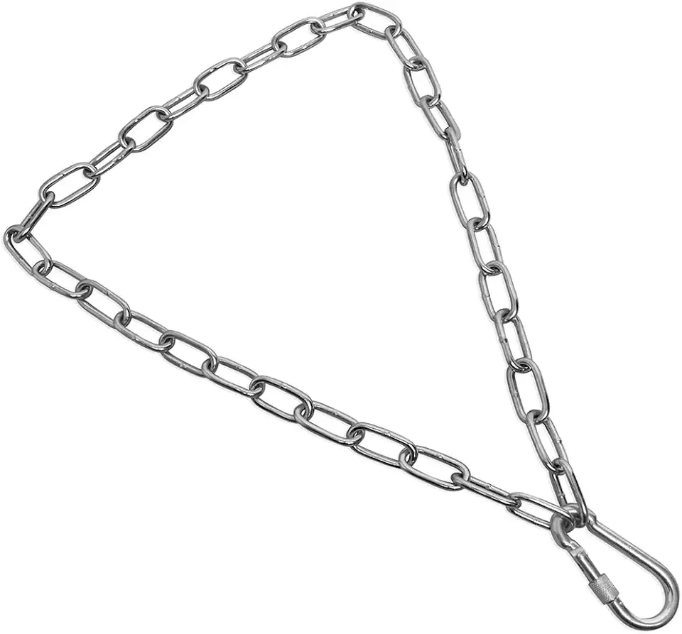 Kit Corrente Para Saco de Pancada – 100 cm – Extensor – Desenvolvida em Aço – Mosquetão com Rosca de Travamento – Capacidade de 400 kg - Segurança – Resistência - Treino – Boxe - Luta