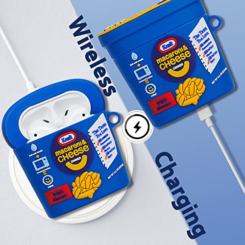 Lupct For Airpods 2/1 Case Cute Cartoon Silicone Fashion Food Design For Apple Air Pods Cover For Kids Girls Boys Shell Funny Fun Cool Unique Stylish Soft Protective Cases For Airpods 1&2(Blue Cheese) #TOP3