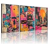 Art mural sur toile : cette impression murale sur toile attrayante met en valeur l'esthétique des graffitis bleus, ce qui en fait un choix idéal pour ceux qui apprécient la créativité des artistes et la culture urbaine. Un ajout à votre collection de décoration d'intérieur