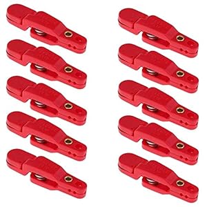 acrosser 10Pcs Padded Snap Weight Line Leader Release Clip Downrigger Outrigger Release Clips Set Replacement Tackles,Red