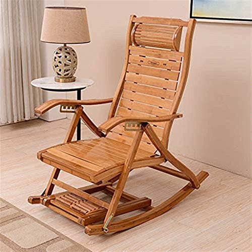 Chaise inclinable de patio en bambou avec dossier réglable - 5