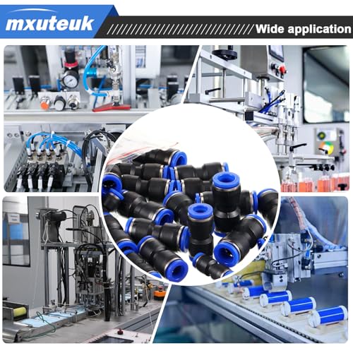 Image of mxuteuk 110PCS Quick Connect Air Hose Fittings,4 /6 /8 /10 /12mm Straight Push to Connect Fittings,Air Line Fittings Push to Connect Fitting for Tube