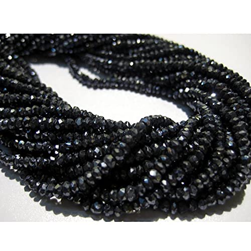 Perles spinelle noir LKBEADS facettées 3mm en lot de 5 rangs pour bijoux