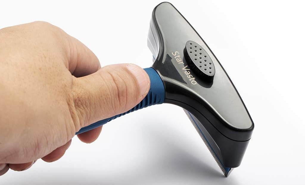 STAR VASTO Self-Cleaning Deshedding Tool for Dogs, Cats, Bunnies| Deshedding Brush for Short Hair and Long Hair| Deshedder for Cats and Dogs| Removes Loose Hair and Combats