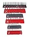 Hansen Global 3 Row Socket Holder, Red and Grey, Pack of 6 (92013)