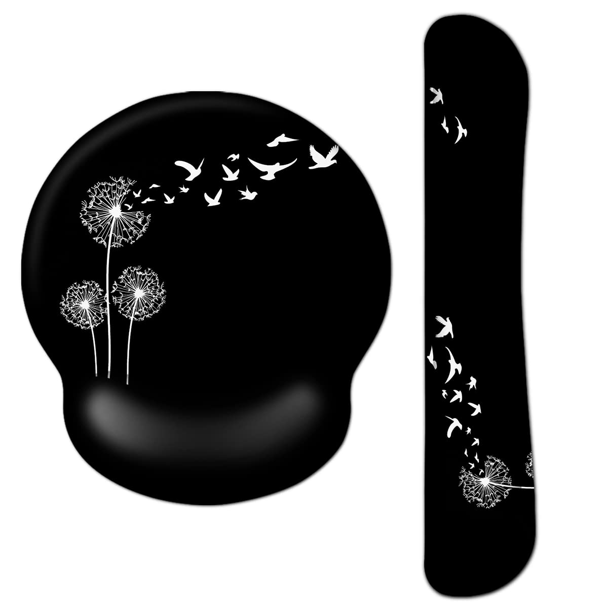 AOKSUNOVA Ergonomisches Mauspad mit Gelkissen Handauflage Tastatur Mousepad mit Handauflage Löwenzahn