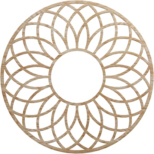 Image of Ekena Millwork 30 inchOD x 10 1 /4 inchID x 1 /4 inchT Cannes Wood Fretwork Pierced Ceiling Medallion, Red Oak