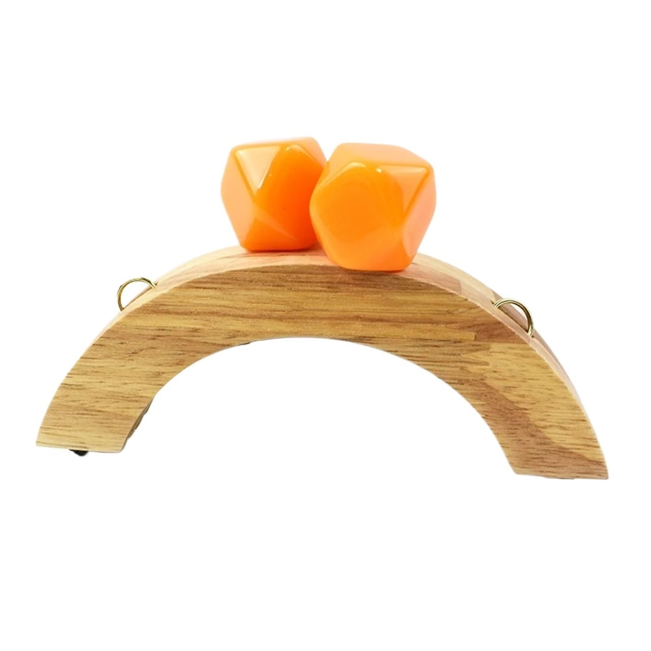 Fermoir à pression poignée en bois orange 14x8cm lot de 2