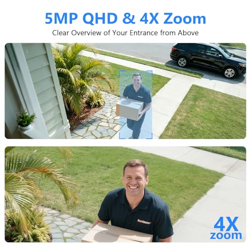 Image of Hieasy 3K 5MP Window Camera with Adjustable Angle Mount, No Drill Magnetic Window Security Camera for Home Security, 5GHz&2.4GHz WiFi6, Color Night Vision, AI Human Vehicle Detection, 24 /7 Recording