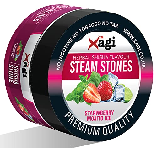 Shisha Flavour: Xagi Strawberry Mojito Ice Flavour Hookah Flavour Nicotine-Free No-Tobacco Shisha Steam Stones 100g