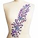 Pure Handmade 10x42cm Bright Crystal Patches Sew-on Rhinestones Applique Aesigns with Stones Sequins Beads DIY for Wedding Dress Decor Accessory Belt Waist Decoration (Purple)