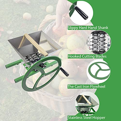 Fruit And Apple Crusher - 7L Stainless Steel Manual Juicer Grinder, Fruit Scratter Pulper For Wine And Cider Pressing #TOP2
