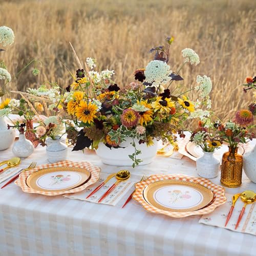 Image of Bonjour Fete Elegant Fall Plaid Dinner Plates, Pack of 8, 10.75 inch