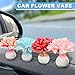 4 PCS Hydrangea Vase Car Dashboard Ornament, Charm Flower Pots Vehicles Rear View Mirror Decorations, Automotive Interior Decorations for Women Men
