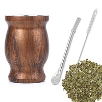 Yerba Mate Cup, Natural Gourd Tea Cup, Double-Wall Yerba Gourd Mate Tea Set, Traditional Mate Cup, Easy To Clean And Very Durable, For Yerba Mate Drink, 230ml (Blue