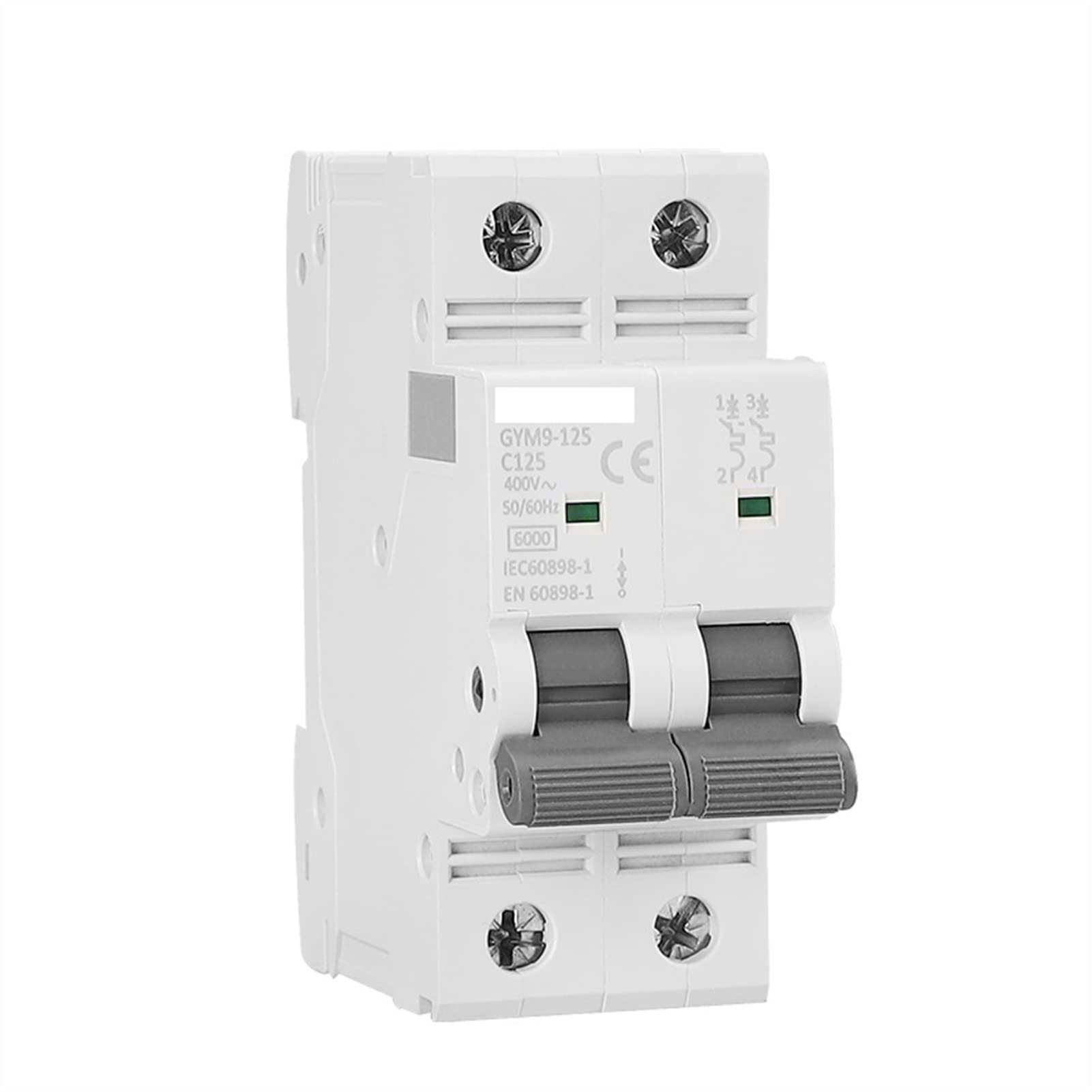 IEUMJNAT Circuit Breaker Gym9-125 MCB 2p 80A 100A 125A AC C Curve Mini DP Width 35.6mm 400V 6ka(25v)