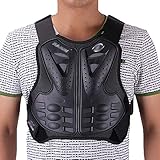 Motorrad Schutz Jacke Motocross ATV Protektoren Jacke mit Rückenprotektor Scooter MTB Enduro für Damen und Herren Wondeful Rückenpanzerung Black,XL