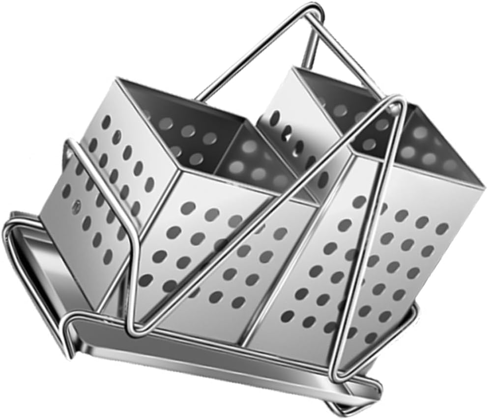 Durable 304 Stainless Steel Chopsticks Tube Set Cutlery Drain Rack Tableware