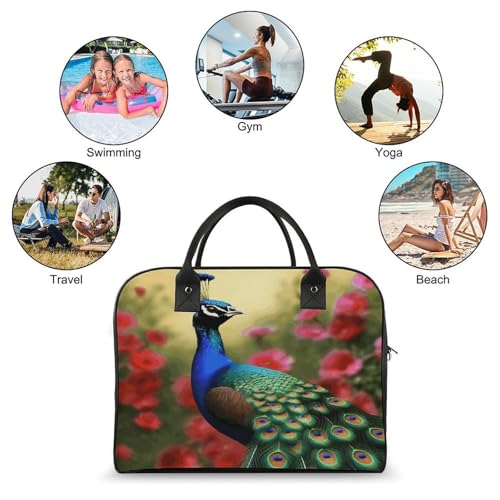 Maletín liviano para laptop Peacock Flowers unisex miniatura 4