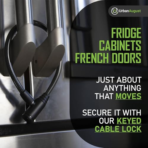 Urban August Child-Proof Refrigerator Lock for Kids & Adults - Lock for French Door Fridge and Cabinet (Regular, Black - 2 Pack) by Urban August - Image 6