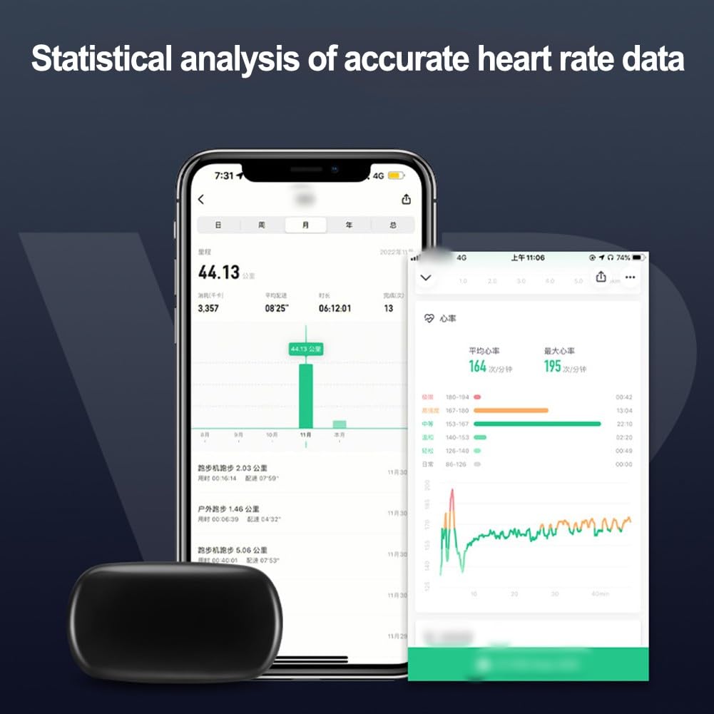 Fascia toracica con cardiofrequenzimetro, monitoraggio della frequenza cardiaca in tempo reale a basso consumo energetico con ANT+/Ble 4.0 (BLE) per Garmin