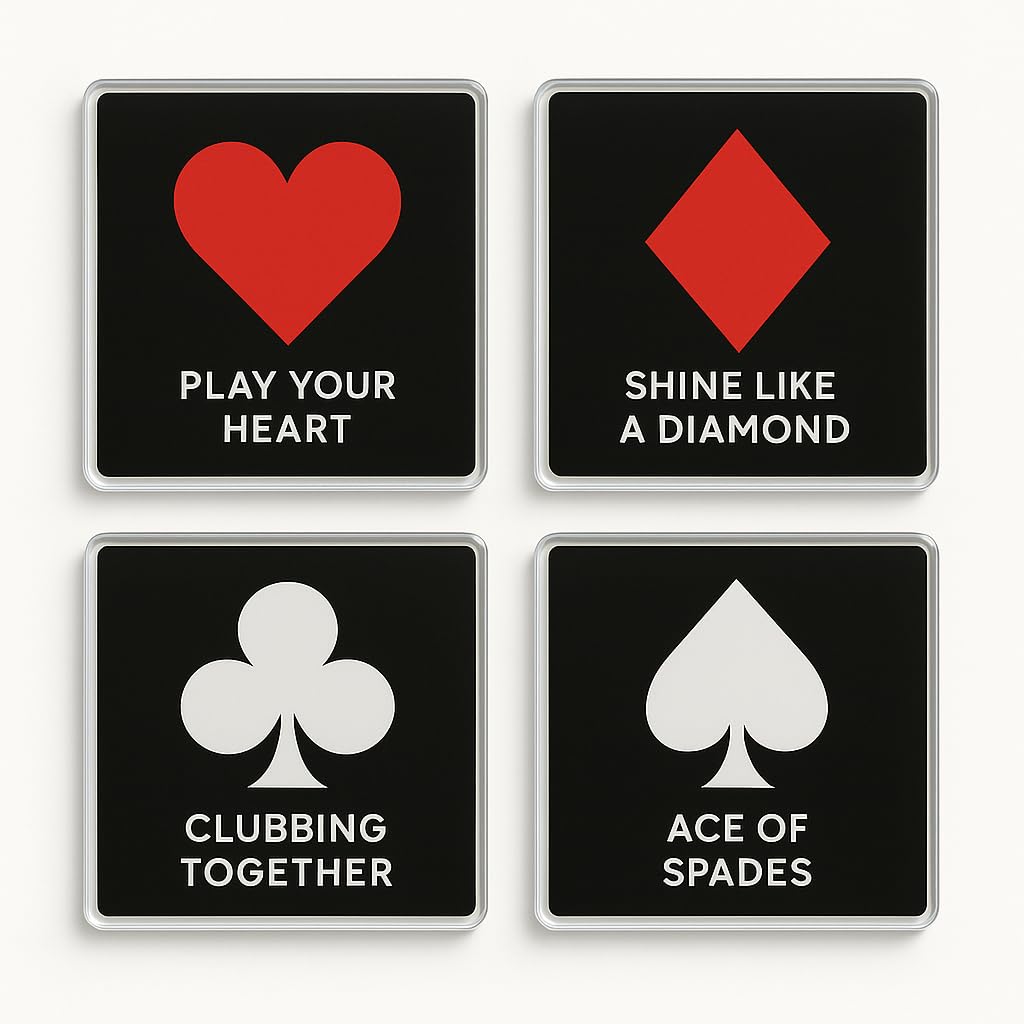 The Plum Penguin Suits In Style Acrylic Coaster Set Of 4 With Minimalist Suits Design - Quirky Monochrome Home Decor For Entertaining & Gift Giving