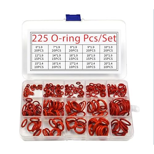 225-Piece Silicone O-Ring Assortment Kit
