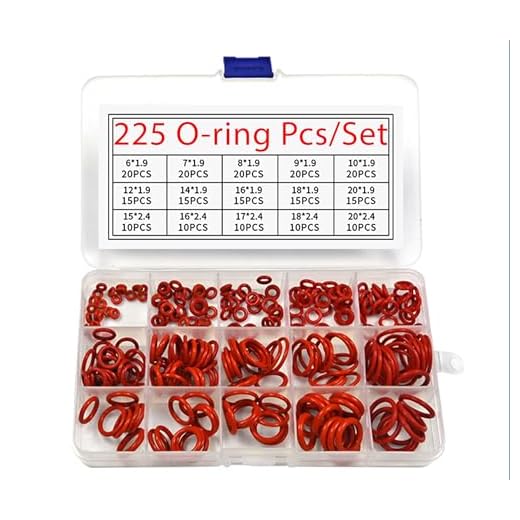 225-Piece Silicone O-Ring Assortment Kit
