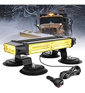 OPPBUY Rooftop Beacon Strobe Light with Magnetic Base,Upgraded 26 Flashing Mode Amber Strobe Ligh...