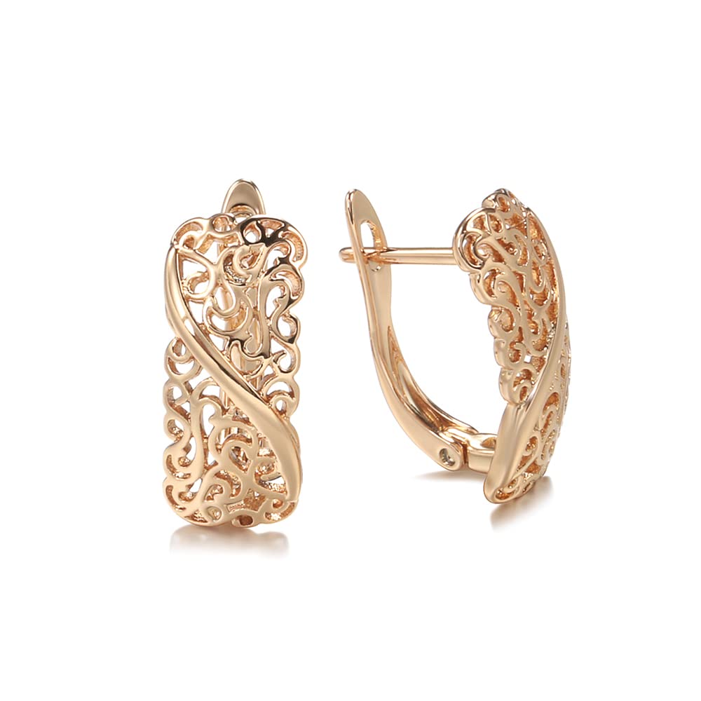 Shining Diva Fashion 18k Rose Gold Plated Latest Stylish Copper Zircon Earrings for Women and Girls (14470er)