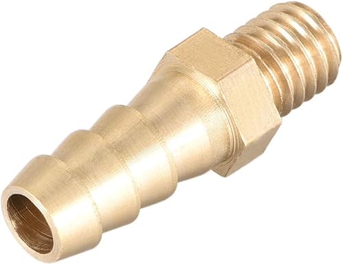 Miniatura 9 de uxcell Conector de montaje de latón métrico M5-0.8 macho a púa ajuste manguera ID 0.315 in 2pcs