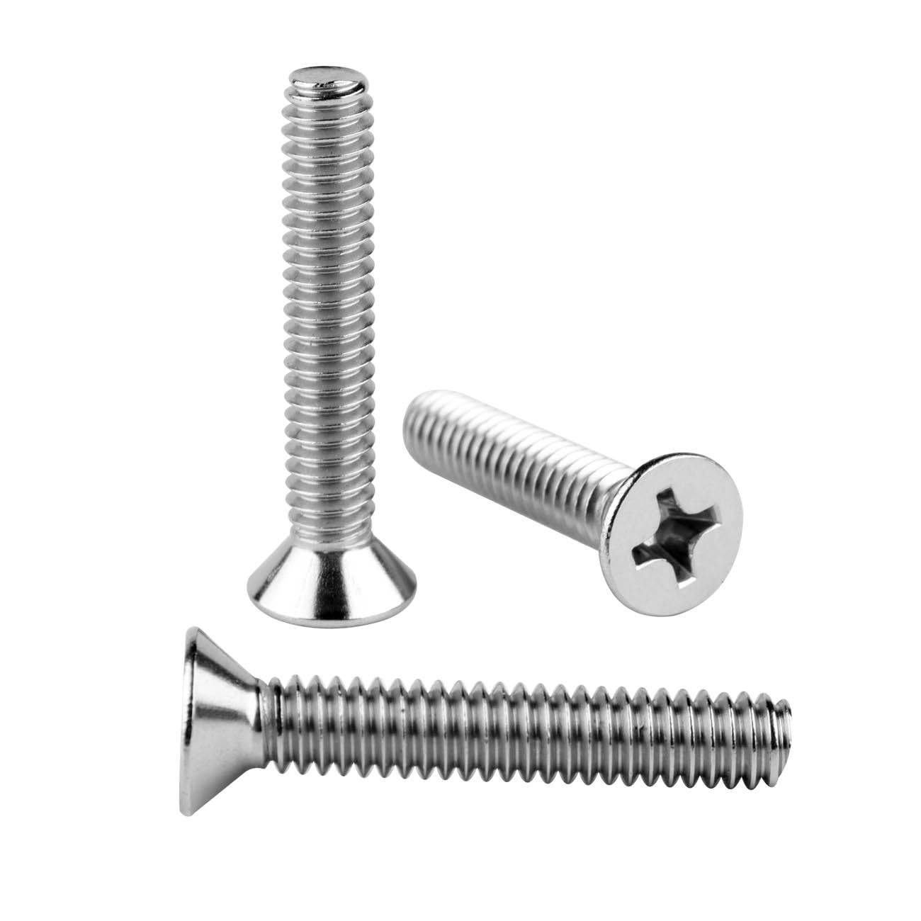 SZJIUZYD #8-32 x 1 Flat Head Machine Screws Countersunk Phillips Drive, 304 Stainless Steel 18-8 Coarse Thread UNC, 50 PCS Silver