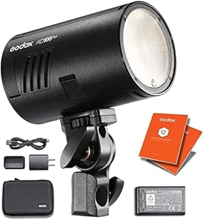 GODOX AD100 Pro Portable Flash Head Strobe Light Kit 100Ws Round Head TTL HSS Lightweight Portable Compact Off-Camera Flash Modelling Light + Dome Diffuser + 12 Month Extended Warranty Card (3 Yrs)