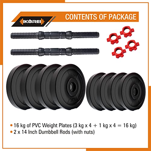 Image of Kore PVC-DM COMBO16 Home Gym Dumbbells Kit (16)