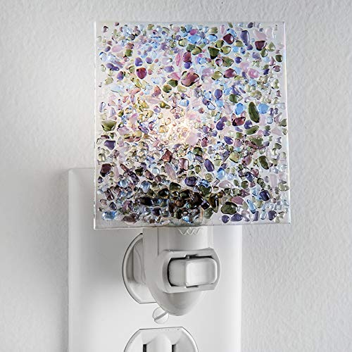 Decorative Night Light Wall Accent Plug In Nightlight Nursery Bedroom Bathroom Kitchen Blue Purple Green Pink Fused Glass Home Décor J Devlin Ntl 193 #TOP5