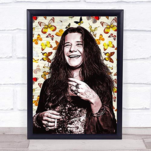 Fingerprint Designs Janis Joplin Butterflies Funky Framed Wall Art Print