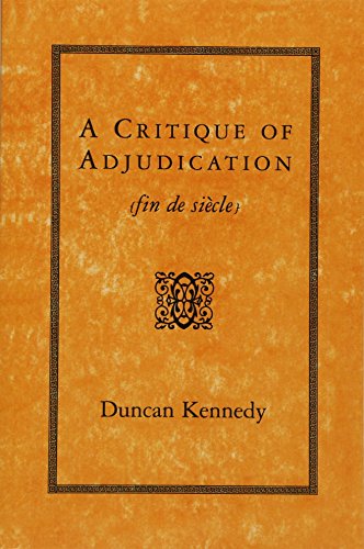 Télécharger A Critique of Adjudication – [fin de siècle] (Paper) Gratuit