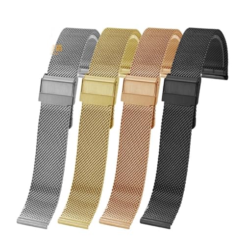 Correa de malla milanesa para reloj 20mm de acero inoxidable universal 5