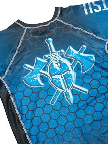 Camisa Rash Guard de Compressão Termica - 2199 - Jiu Jitsu - Azul - P