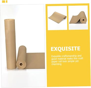 DOITOOL Yellow Paper Roll Craft Paper for Wrapping Birthday Baby Shower Wedding Christmas Diy Crafts 30 Meters