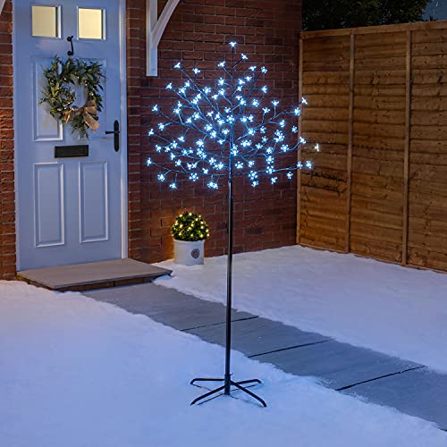 Christow Light Up Cherry Blossom Tree 96 White LEDs 5ft