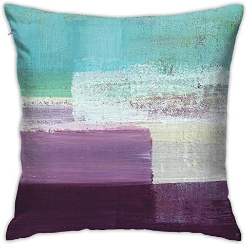 antvinoler Turquoise and Purple Abstract Art Pillow Cover, Modern Gray Home Decorative Throw Pillows Covers Cushion Cover for Bedroom Sofa Living Room 18x18 in